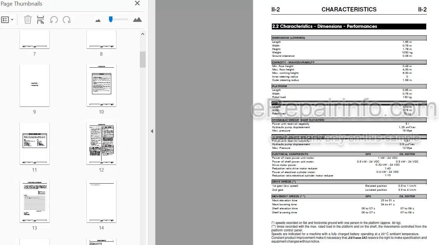 Photo 3 - JLG Toucan Duo Service Manual Mast Boom Lift MA0323-05