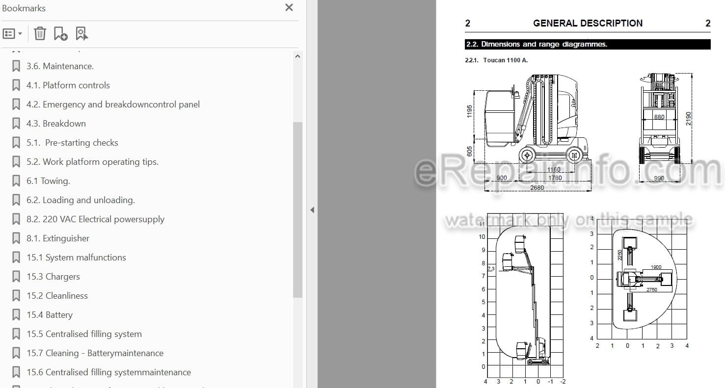Photo 4 - JLG Toucan T1100A T1100B T1100C Operation And Safety Manual Mast Boom Lift