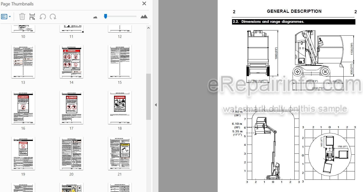Photo 3 - JLG V2039E Operators And Safety Handbook Mast Boom Lift MA0178-02
