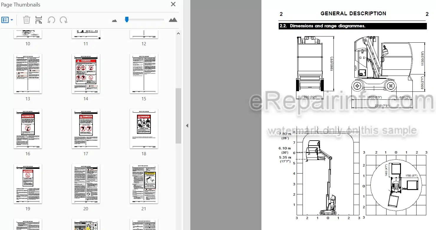 Photo 3 - JLG V2039E Operators And Safety Handbook Mast Boom Lift MA0178-02