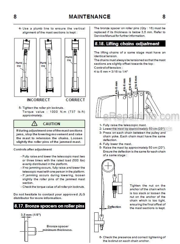 Photo 4 - JLG V2642E Operators Safety Maintenance Handbook Mast Boom Lift MA0233-01