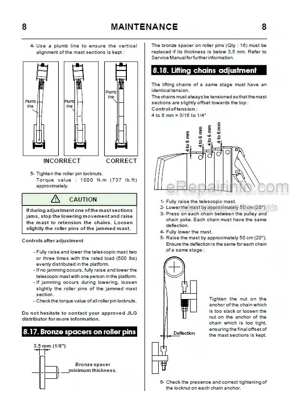 Photo 4 - JLG V2642E Operators Safety Maintenance Handbook Mast Boom Lift MA0233-01