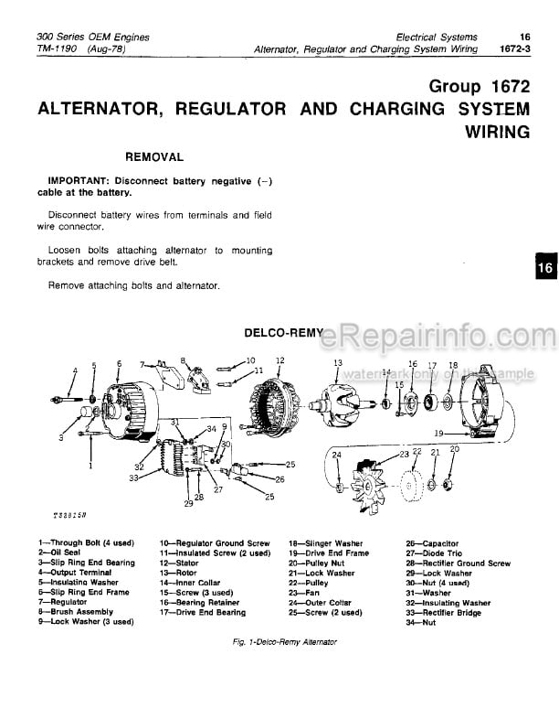Photo 5 - John Deere 300 Series OEM Technical Manual Engine TM1190