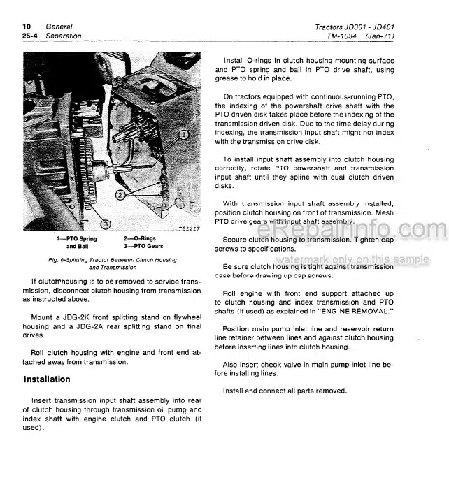 Photo 12 - John Deere 301 401 Technical Manual Tractor And Loader TM1034