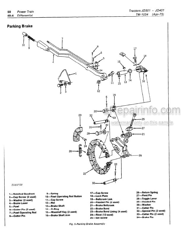 Photo 4 - John Deere 301 401 Technical Manual Tractor And Loader TM1034