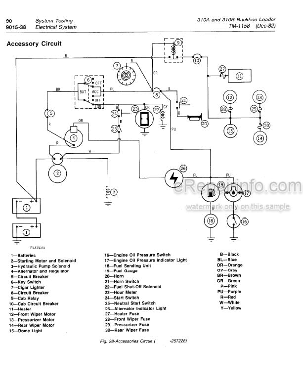 Photo 4 - John Deere 310A 310B Technical Manual Backhoe Loader TM1158