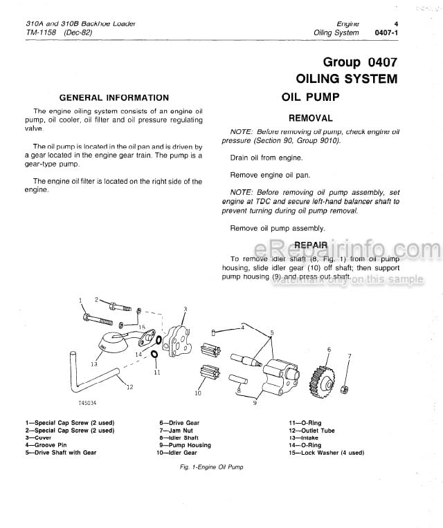 Photo 5 - John Deere 310A 310B Technical Manual Backhoe Loader TM1158