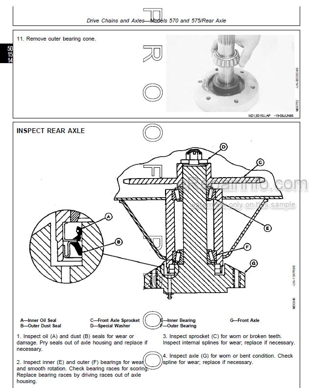 Photo 5 - John Deere 375 570 575 Technical Manual Skid Steer Loader TM1359