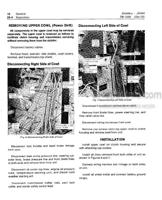 Photo 5 - John Deere 440 440 Series A 440B Technical Manual Skidder TM1009