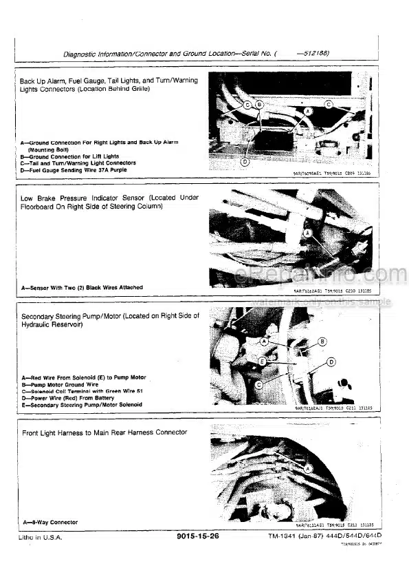 Photo 6 - John Deere 444D 544D 644D Operation And Tests Technical Manual Loader TM1341