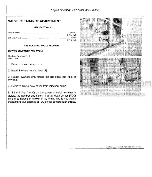 Photo 6 - John Deere 300 Series OEM Technical Manual Engine TM1190