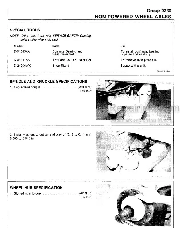 Photo 3 - John Deere 480C Technical Manual Forklift TM1249