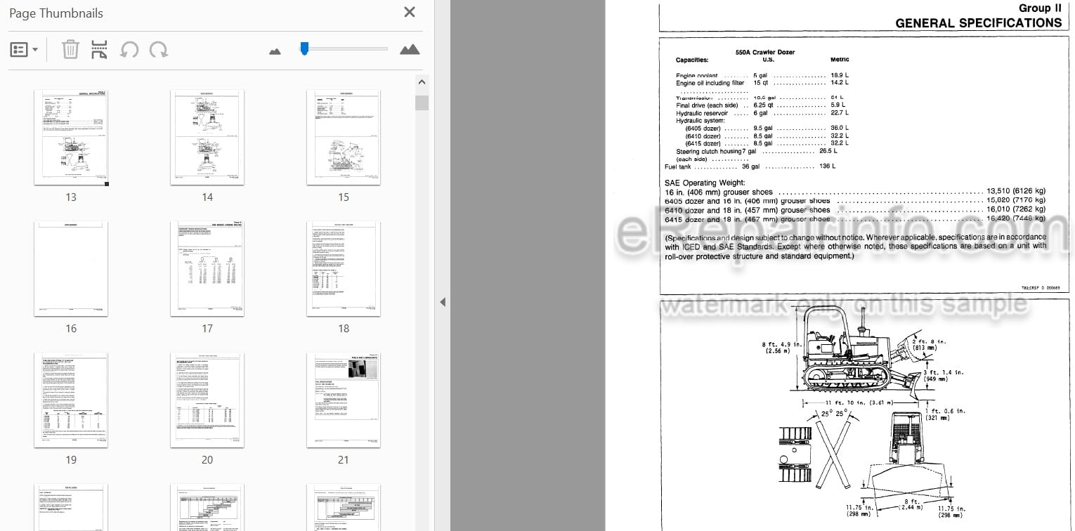 Photo 3 - John Deere 550A 555A Technical Manual Crawler Bulldozer Crawler Loader TM1292