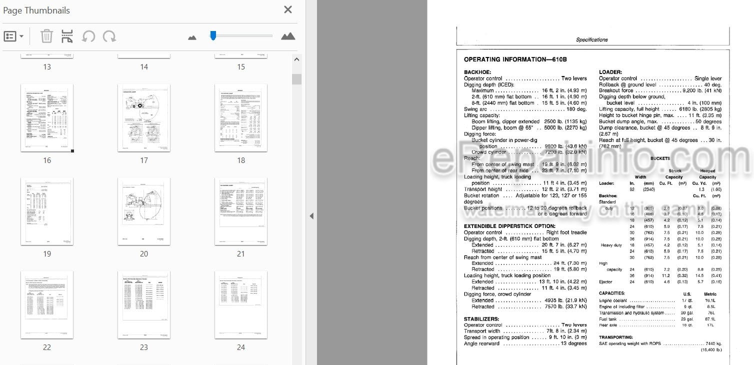 Photo 3 - John Deere 610B 610C Operation And Test Technical Manual Backhoe Loader TM1446