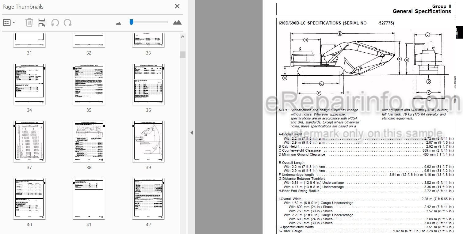 Photo 3 - John Deere 690D 690D-LC 693D Operation And Tests Technical Manual Excavator Feller-Buncher Delimber TM1387
