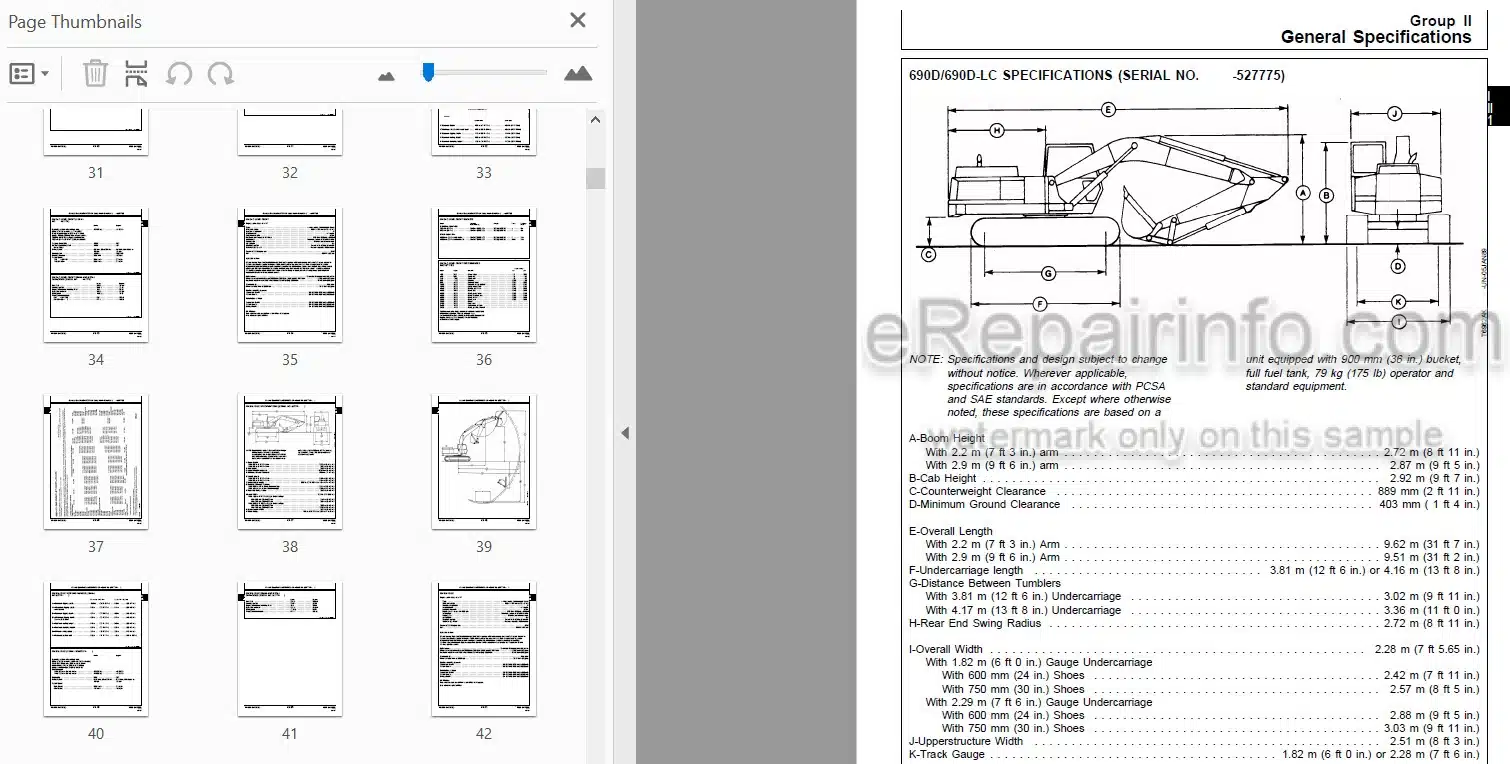 Photo 3 - John Deere 690D 690D-LC 693D Operation And Tests Technical Manual Excavator Feller-Buncher Delimber TM1387
