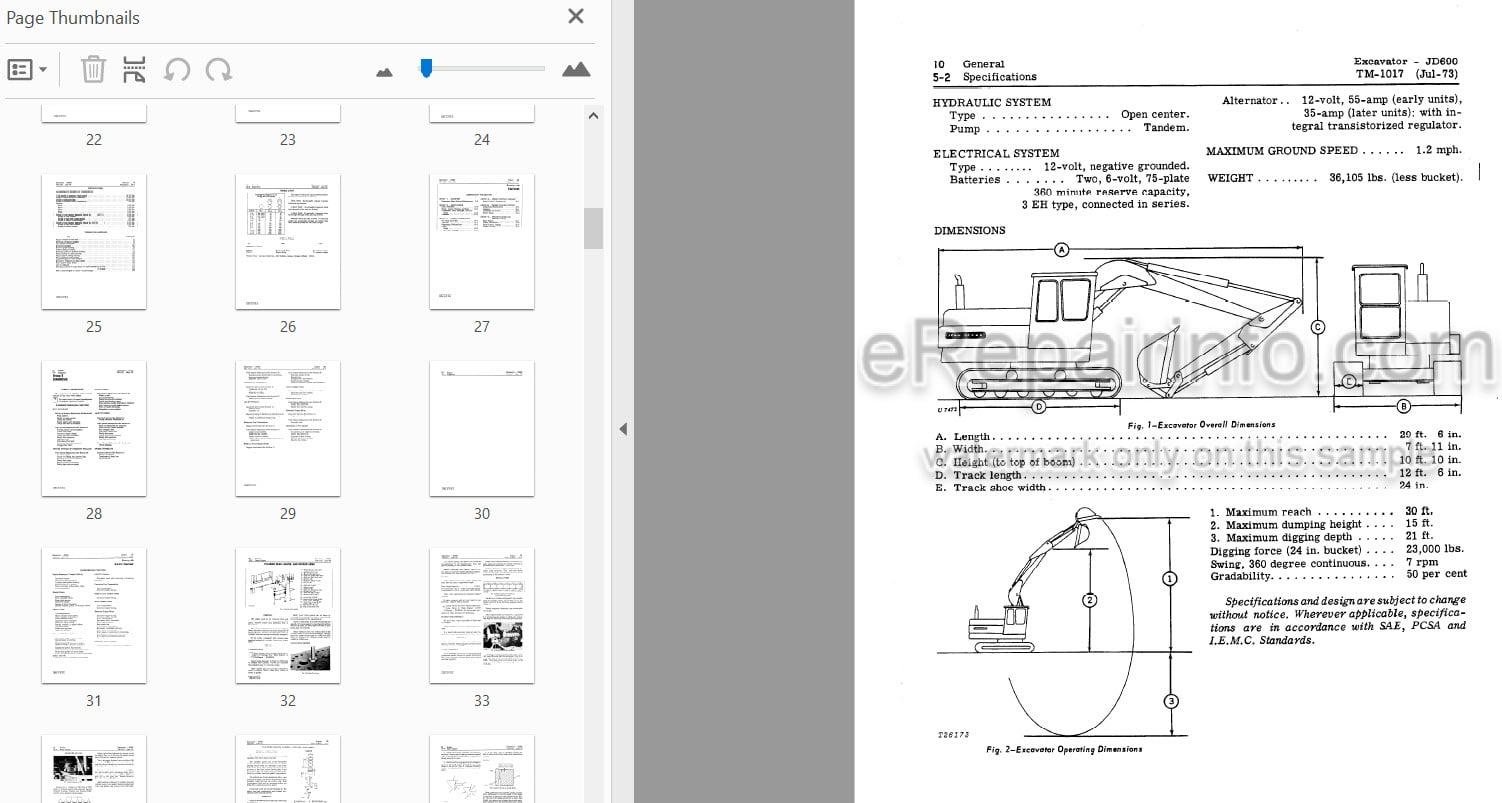 Photo 3 - John Deere 690 690-A Technical Manual Excavator TM1017
