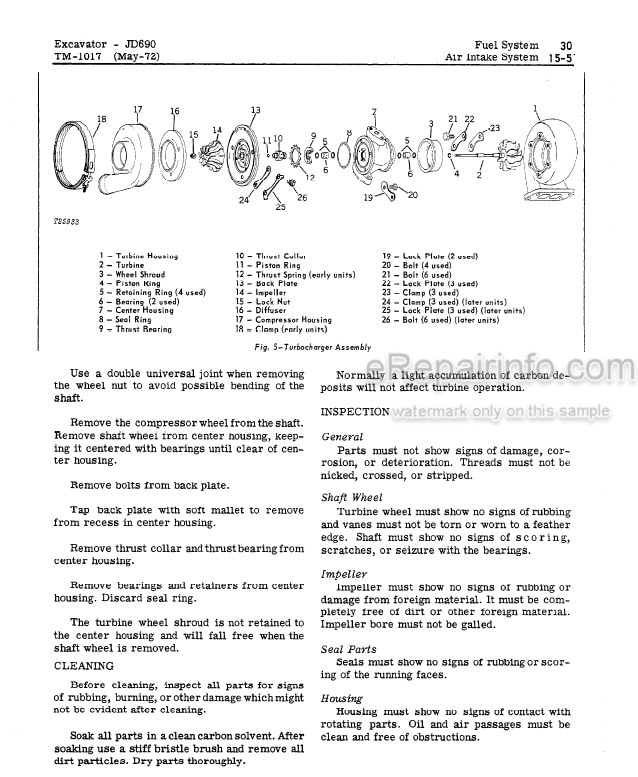 Photo 5 - John Deere 690 690-A Technical Manual Excavator TM1017