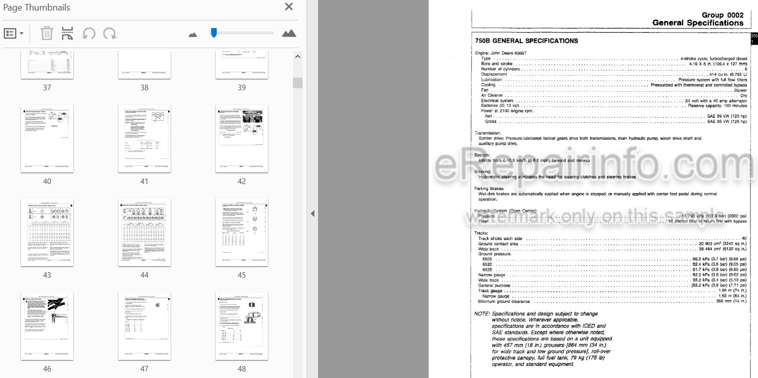Photo 3 - John Deere 750B 850B Repair Manual Crawler Bulldozer TM1476