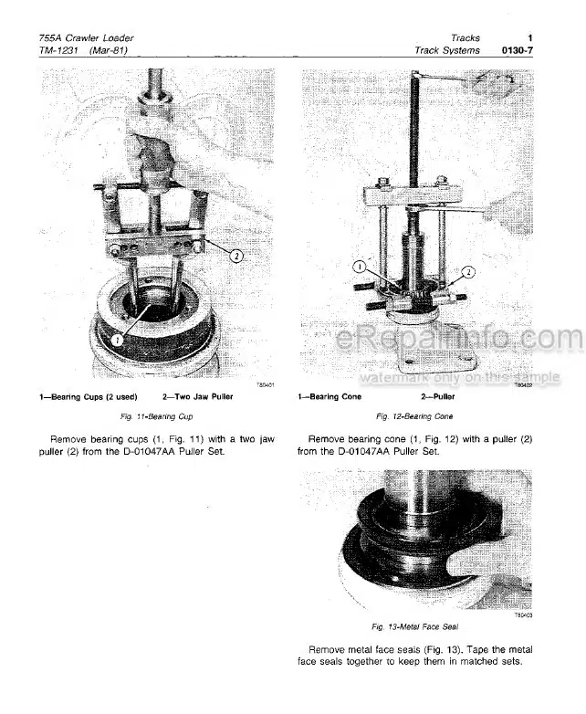 Photo 7 - John Deere 750B 850B Repair Manual Crawler Bulldozer TM1476