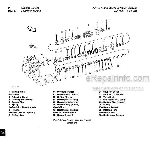 Photo 4 - John Deere 770A 770AH 772A 772AH Technical Manual Motor Grader TM1361