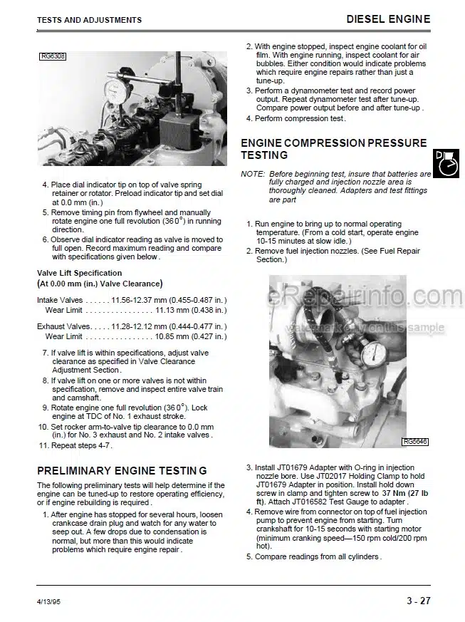 Photo 2 - John Deere 8875 Technical Manual Skid Steer Loader TM1566