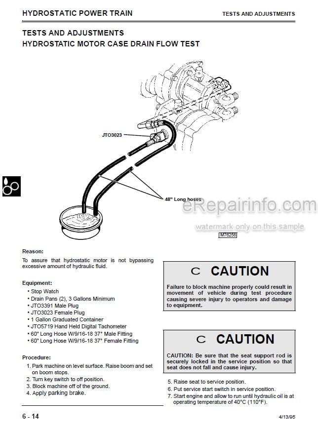 Photo 5 - John Deere 8875 Technical Manual Skid Steer Loader TM1566