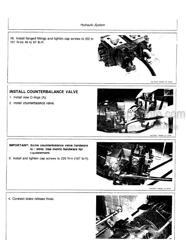 Photo 7 - John Deere 890A Technical Manual Excavator TM1263