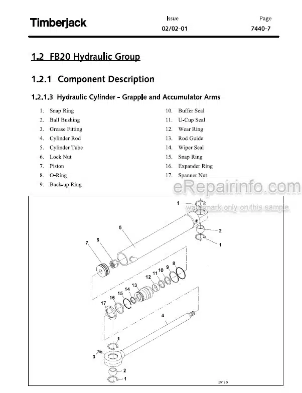 Photo 4 - John Deere FB20 Technical Manual Drive To Tree Shear Head TMF435784