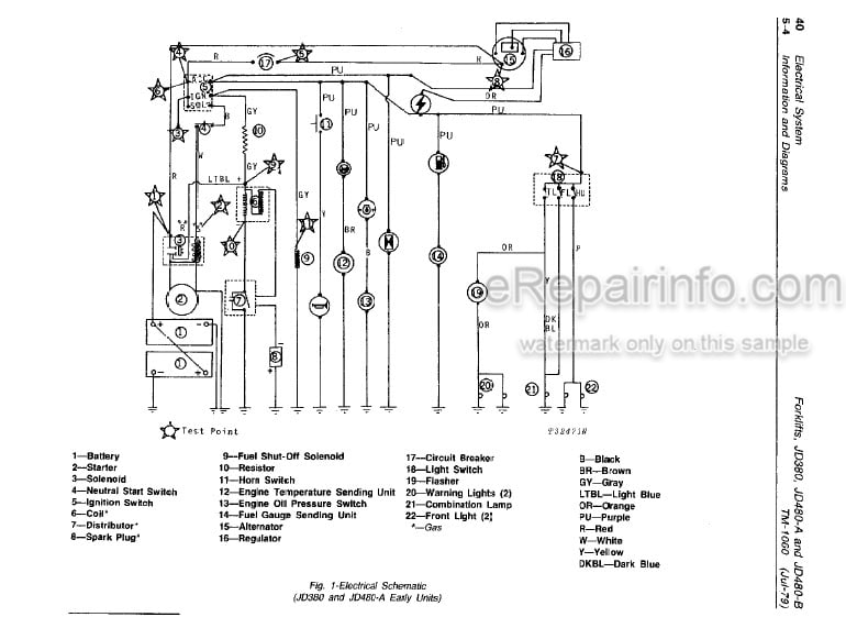 Photo 4 - John Deere JD380 JD480-A JD480-B Technical Manual Forklift TM1060