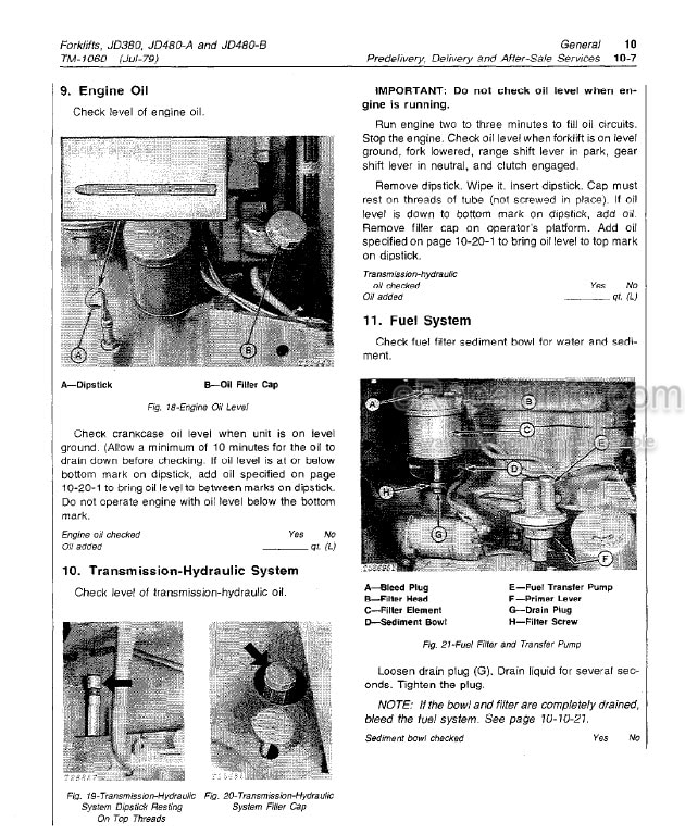 Photo 6 - John Deere JD480 Technical Manual Forklift TM1016