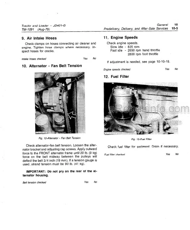 Photo 7 - John Deere JD401-B Technical Manual Tractor And Loader TM1091