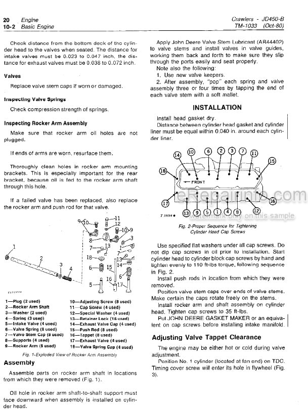 Photo 5 - John Deere JD450B Technical Manual Crawler Loader TM1033
