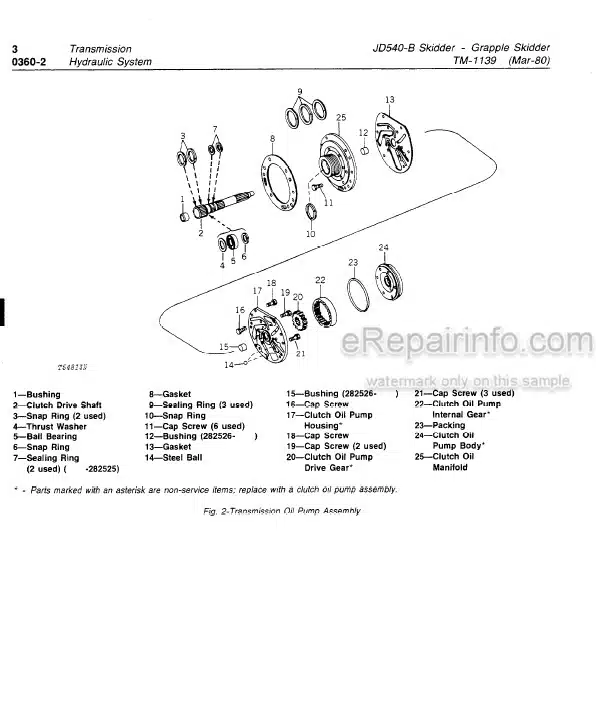 Photo 5 - John Deere JD540-B Repair Manual Skidder Grapple Skidder TM1139