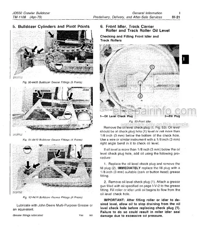 Photo 7 - John Deere JD500 Series B Technical Manual Loader Backhoe TM1024