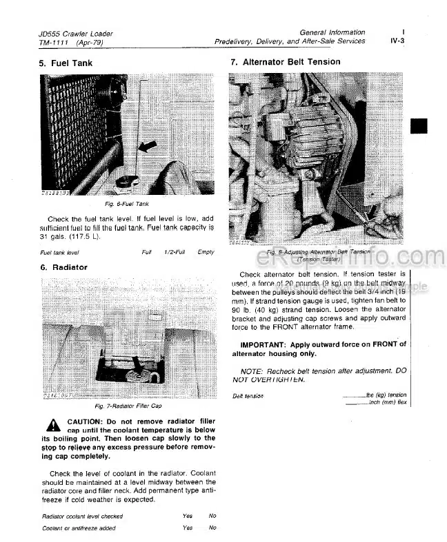 Photo 6 - John Deere JD750 Technical Manual Crawler Bulldozer TM1136