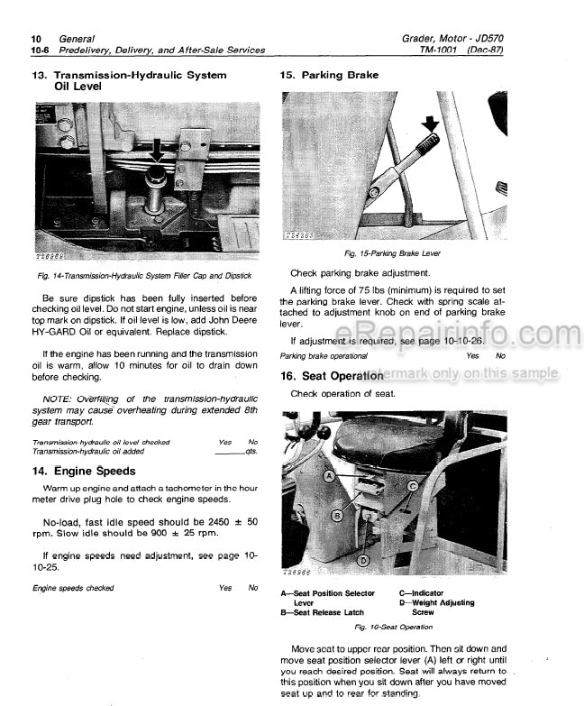 Photo 7 - John Deere JD480 Technical Manual Forklift TM1016