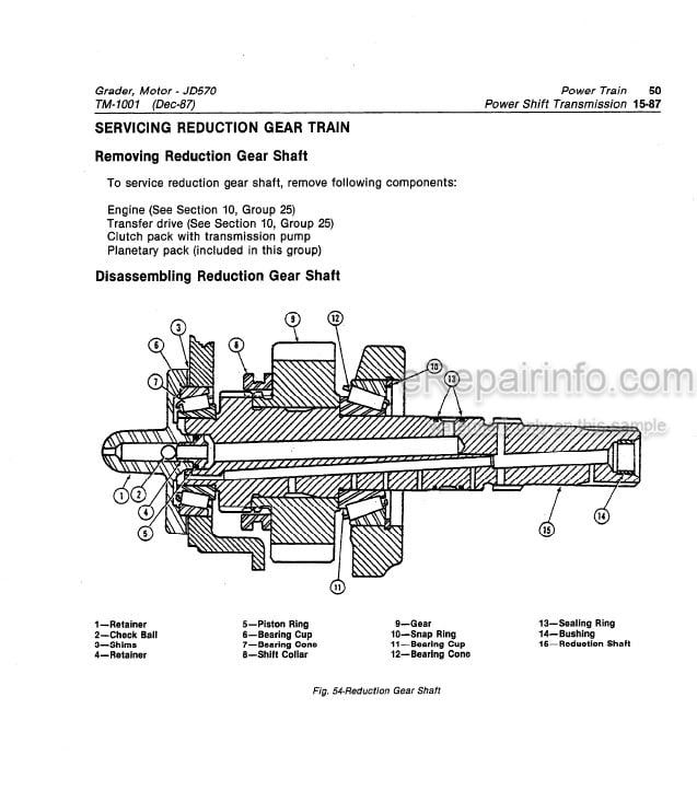 Photo 5 - John Deere JD570 JD570A Technical Manual Motor Grader TM1001