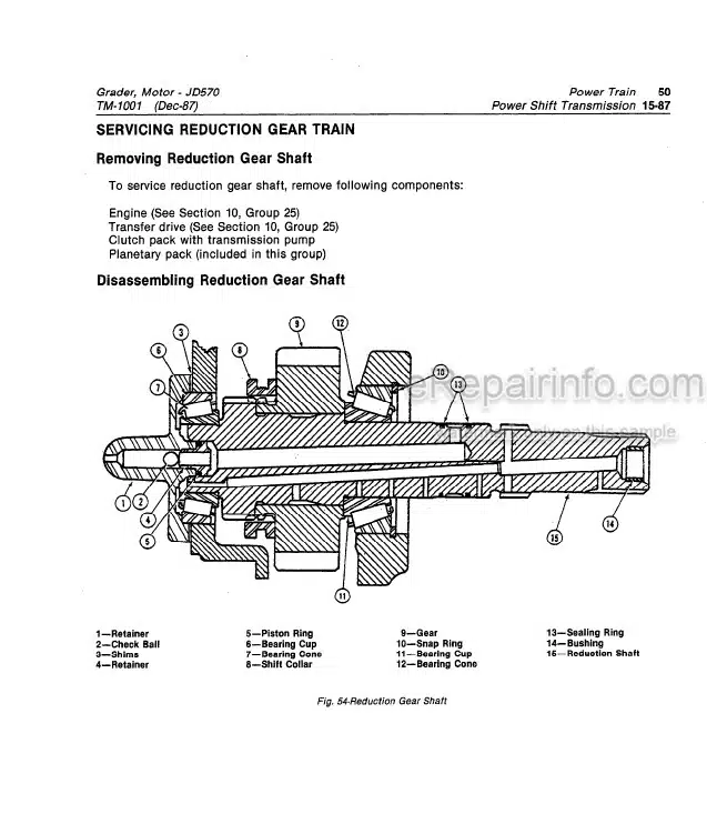 Photo 5 - John Deere JD570 JD570A Technical Manual Motor Grader TM1001