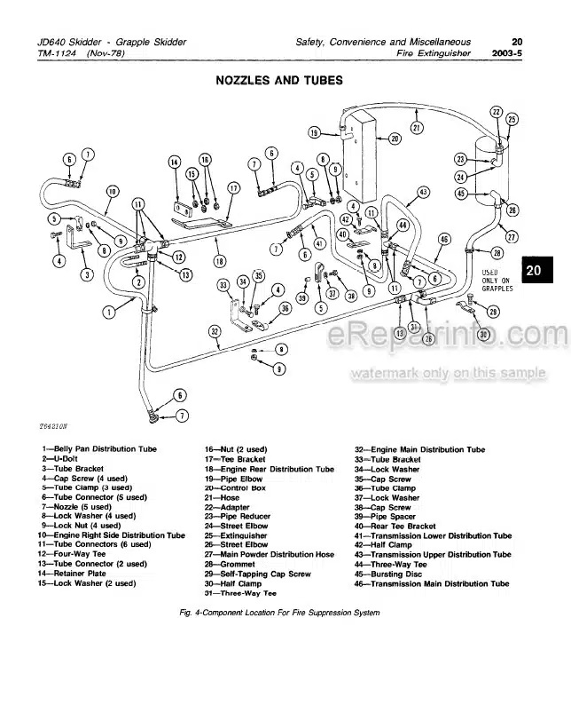 Photo 5 - John Deere JD640 Technical Manual Skidder Grapple Skidder TM1124