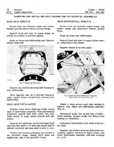 Photo 5 - John Deere JD644 JD644-A Technical Manual Loader TM1011