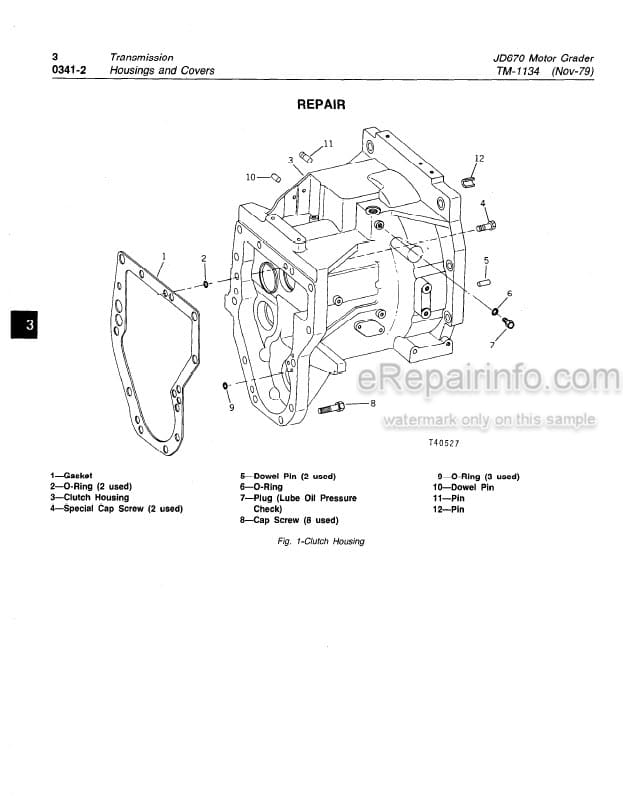 Photo 5 - John Deere JD670 Technical Manual Motor Grader TM1134
