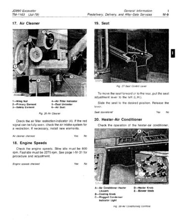 Photo 3 - John Deere JD890 Technical Manual Excavator TM1163