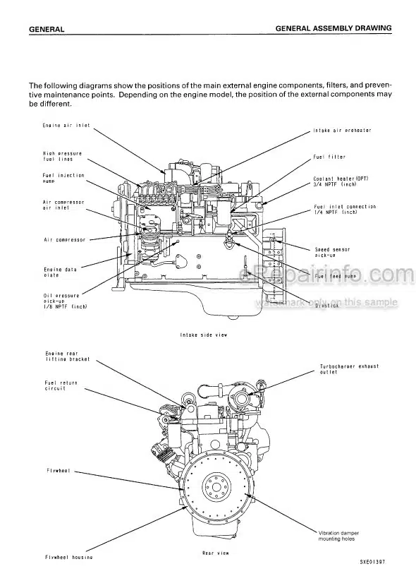 Photo 3 - Komatsu 102-1 102-2 Series Shop Manual Diesel Engine YEBM200101