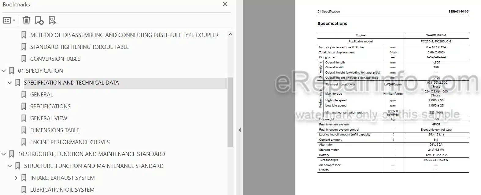 Photo 3 - Komatsu 107-1 Series Shop Manual Engine SEN00161-08