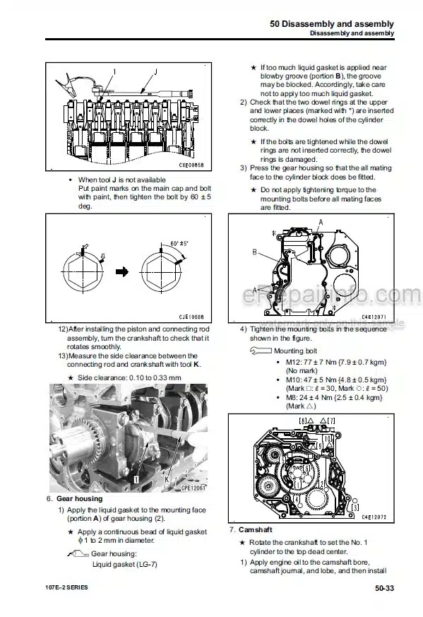 Photo 5 - Komatsu 107E-2 Series Shop Manual Engine SEN05623-01