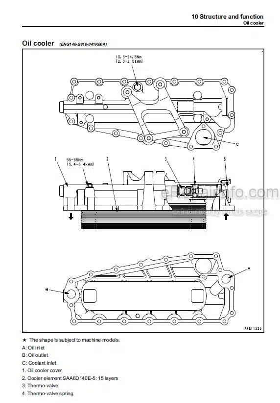 Photo 5 - Komatsu 140E-6 Series Shop Manual Engine SEN05641-01