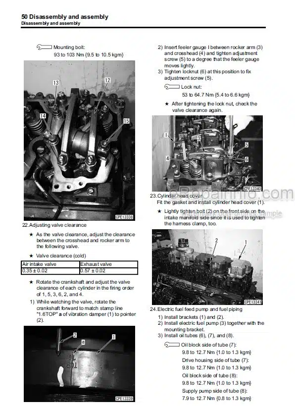 Photo 9 - Komatsu 140E-6 Series Shop Manual Engine SEN05641-01