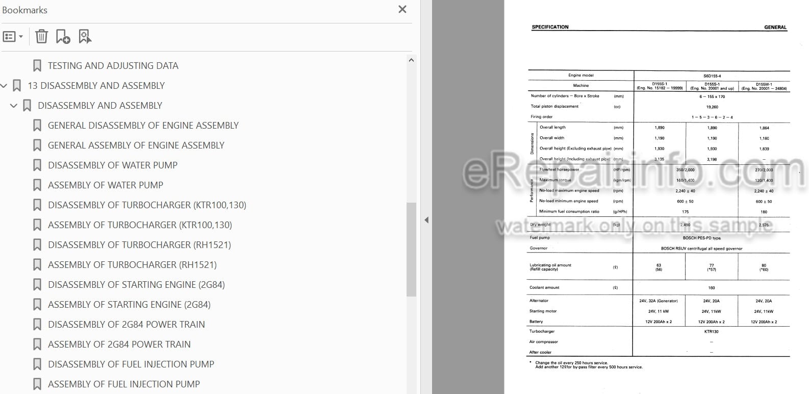 Photo 4 - Komatsu 155-4 Series Shop Manual Diesel Engine SEBE6120A05