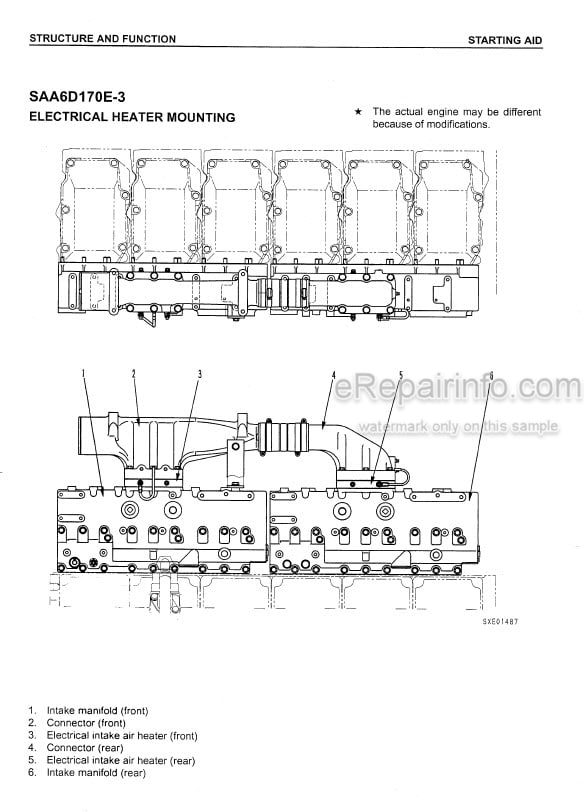 Photo 3 - Komatsu 170-3 Series SAA6D170E-3 Shop Manual Diesel Engine SEBM023408